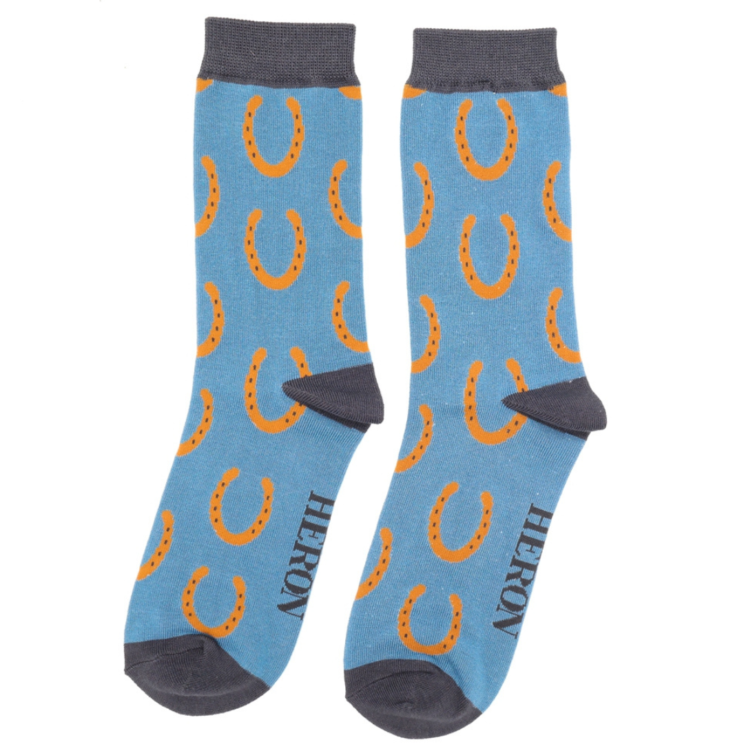 Mens Bamboo Socks - Horseshoes