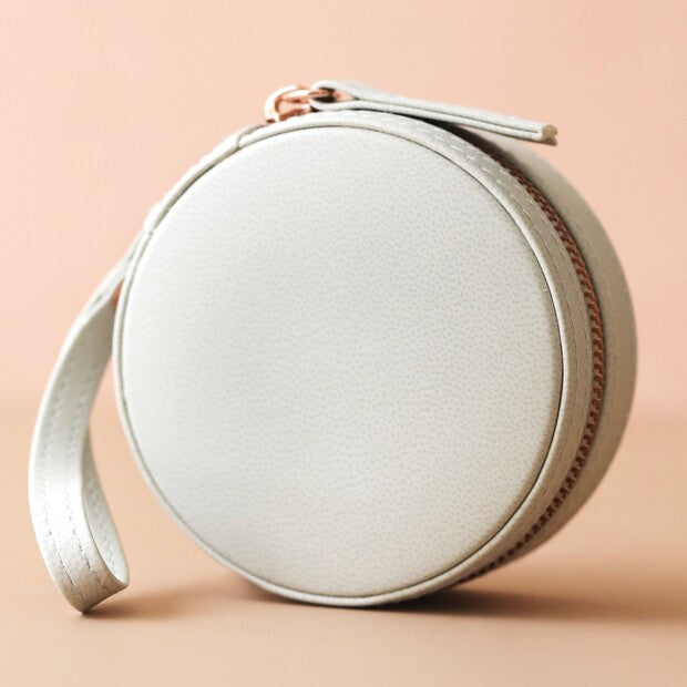 Round Jewellery Case - Grey