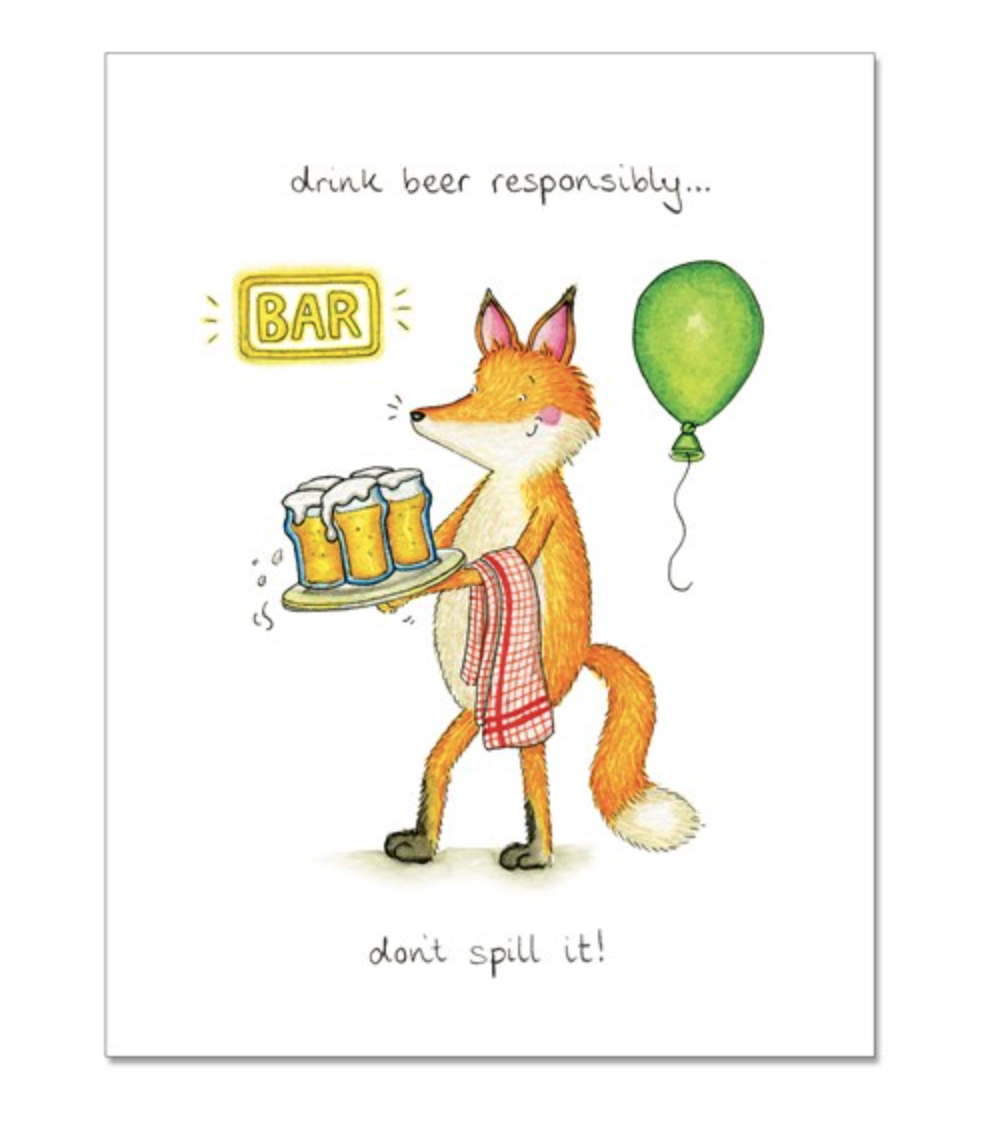 Drink Beer Greetings Card