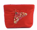Orange Moth Beaded Purse