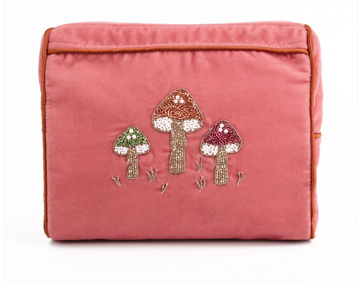 Mushroom Beaded Make Up Bag