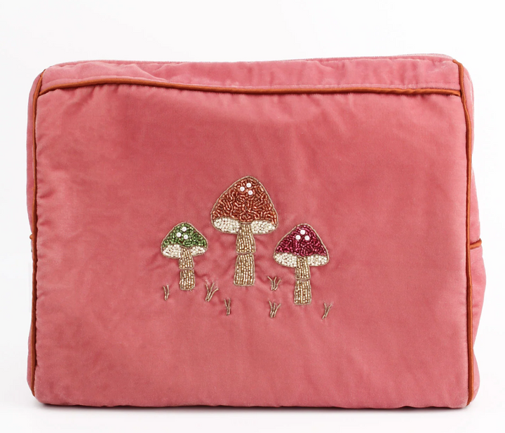 Mushroom Beaded Toiletry Bag