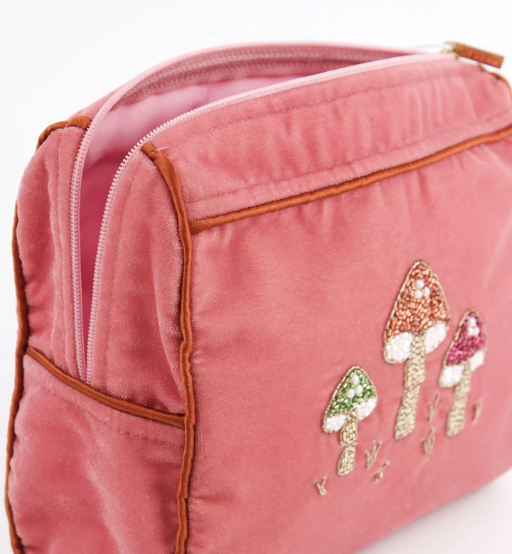 Mushroom Beaded Make Up Bag