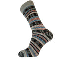 Men's Grey and blue Nordic patterned wool blend socks