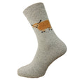 Men's Highland Cow Wool Blend Socks -  Grey