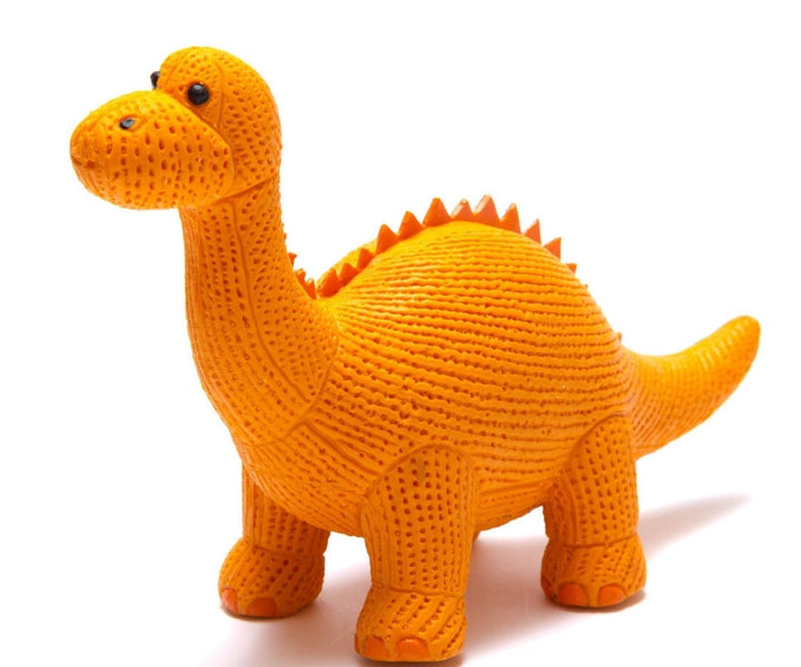 Diplodocus Natural Rubber Toy - Orange