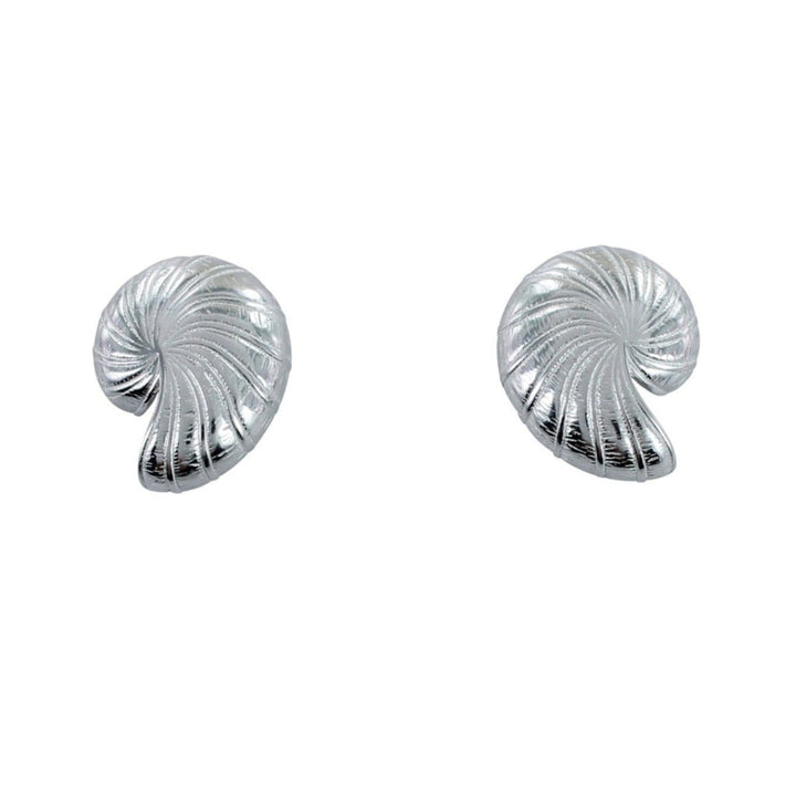Nautilus Shell Sterling Silver Stud Earrings