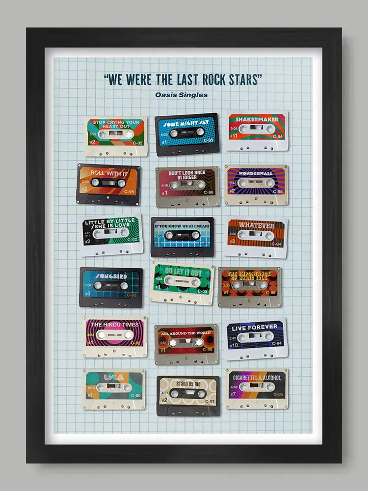 Oasis Singles - Music Poster Print