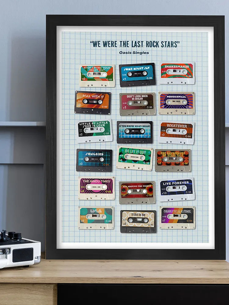 Oasis Singles - Music Poster Print