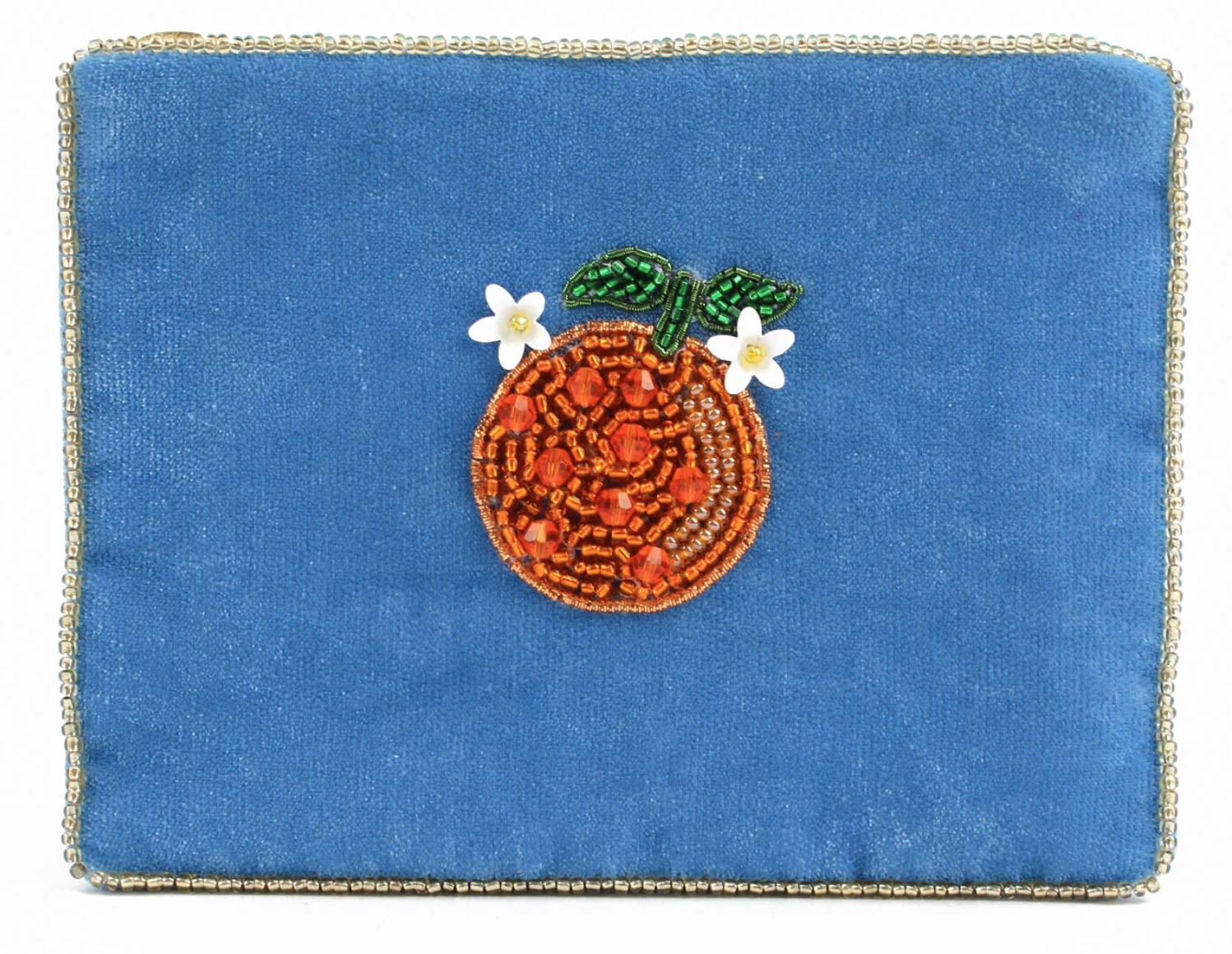 Orange Motif Beaded Coin Purse
