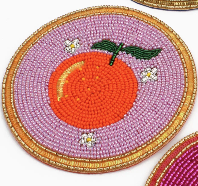 Fruit Motif Beaded Coaster