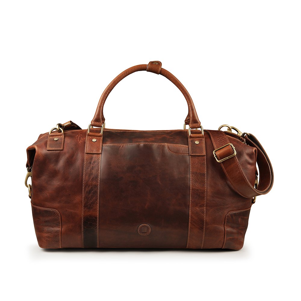 Large Full-Grain Leather Holdall Travel Bag - Orion
