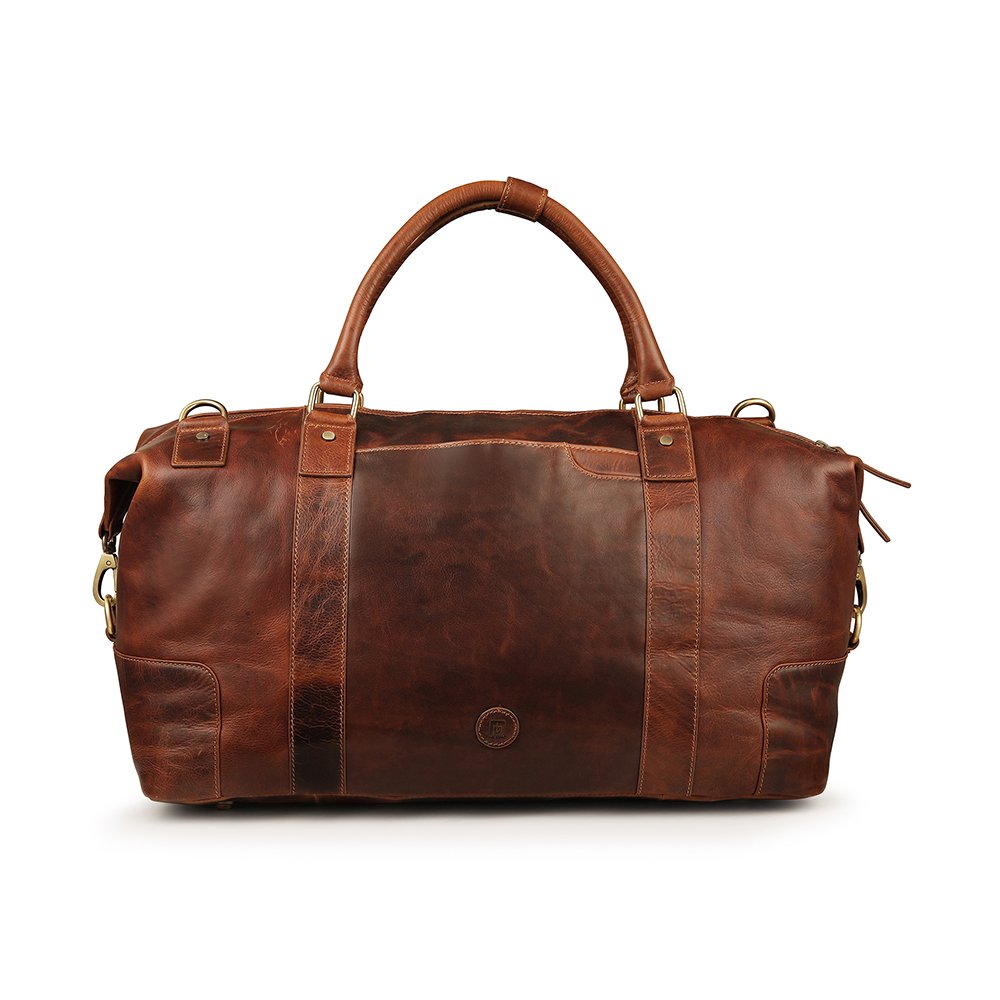 Large Full-Grain Leather Holdall Travel Bag - Orion