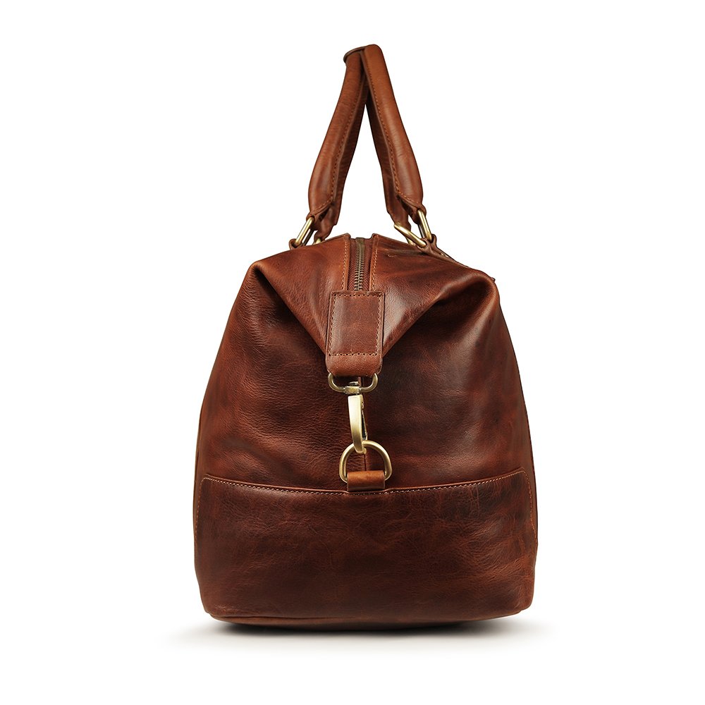Large Full-Grain Leather Holdall Travel Bag - Orion