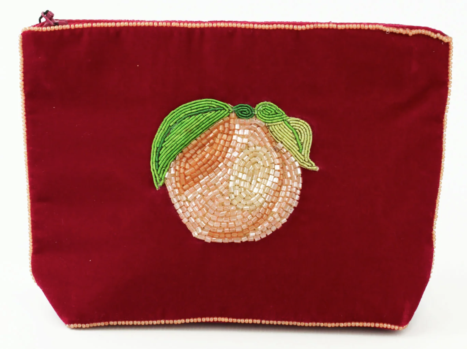 Beaded Peach Coin Purse