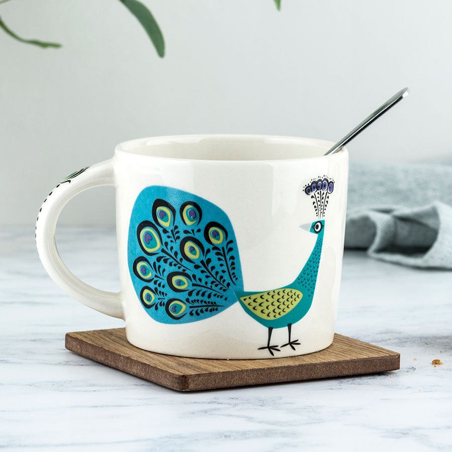 Handmade Ceramic Peacock Mug