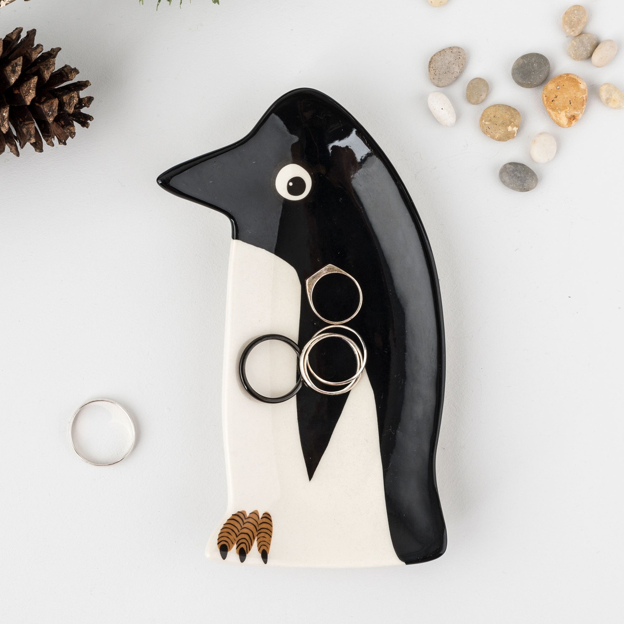 Handmade Ceramic Penguin Trinket Dish