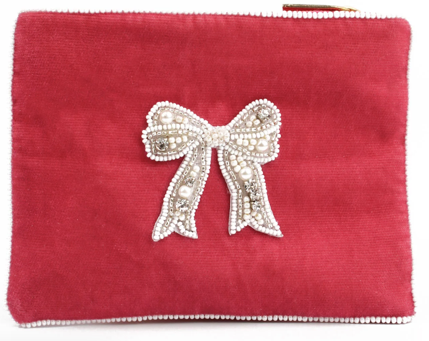 Pink Bow Beaded Purse