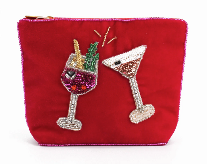 Pink Fizz And Espresso Beaded Purse