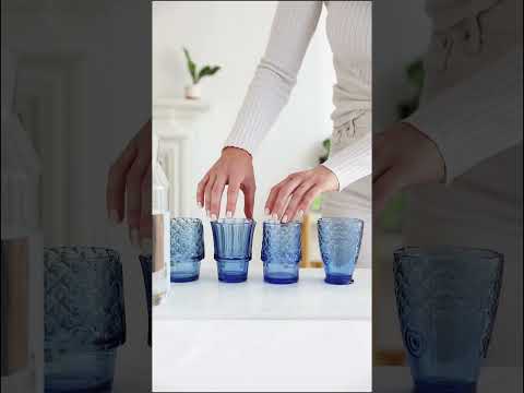 Fish Stacking Glasses – Blue (Set of 4)