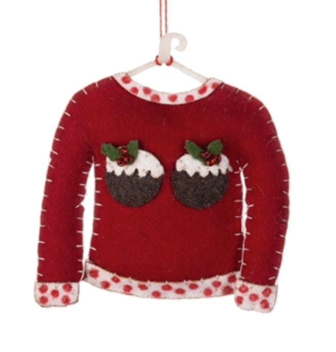 Christmas Pudding Jumper Hanging Decoration