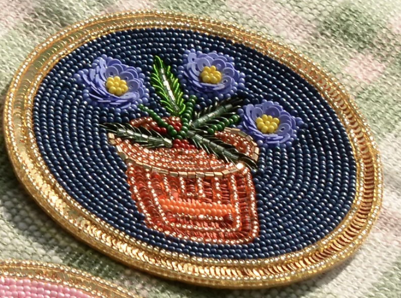 Gardening Motif Beaded Coaster