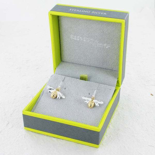 Queen Bee Drop Earrings - Silver And Gold