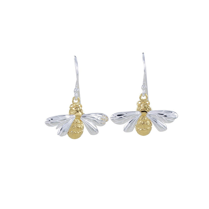 Queen Bee Drop Earrings - Silver And Gold