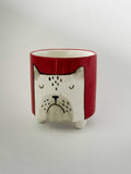 Footed Pen Pot - Red Dog