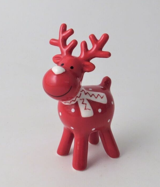 Red Ceramic Reindeer Decoration