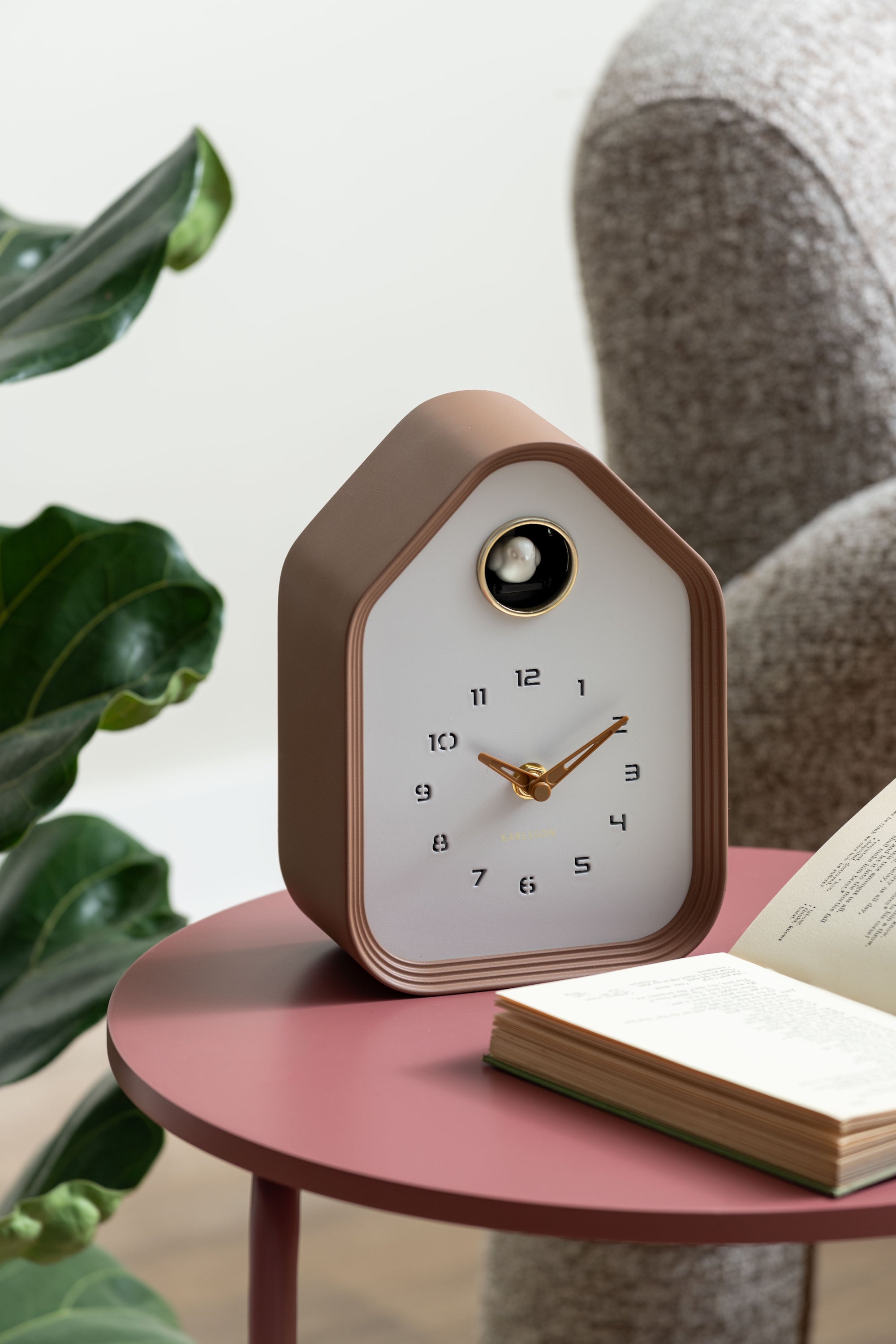Reina Wall/Table Clock - Mocha Brown
