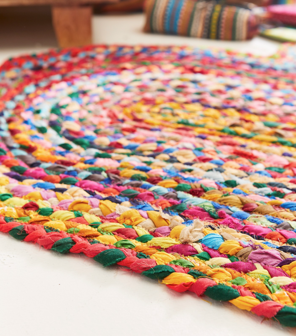 Recycled Cotton Braided Heart Shaped Rug