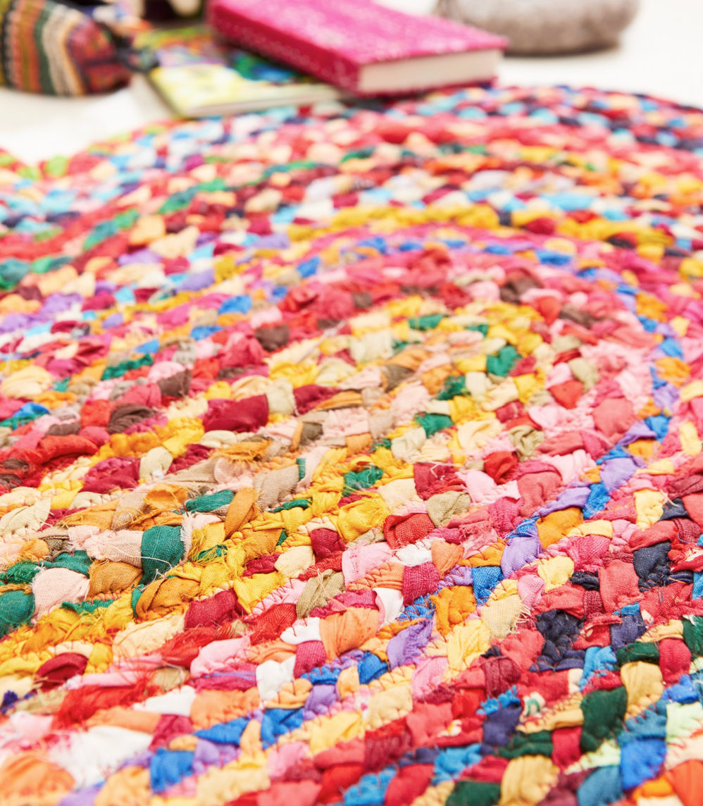 Recycled Cotton Braided Heart Shaped Rug