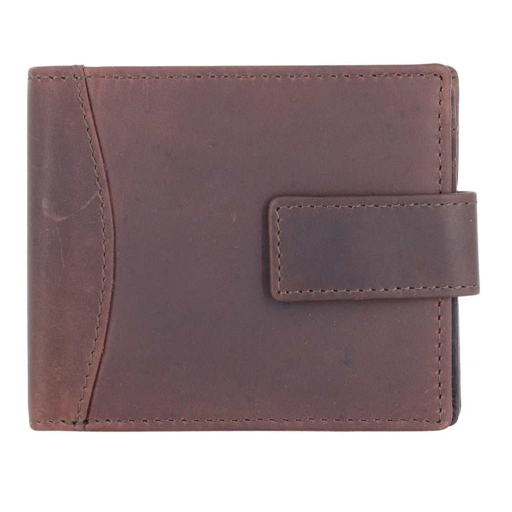 Real Leather RFID Trifold Wallet Coin Pocket ID Window 6 Card Slots