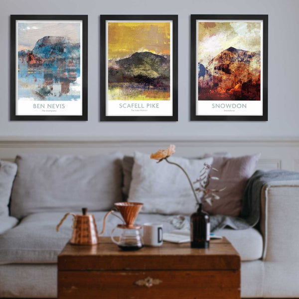 Scafell Pike 3 Peaks  - A3 Poster Print