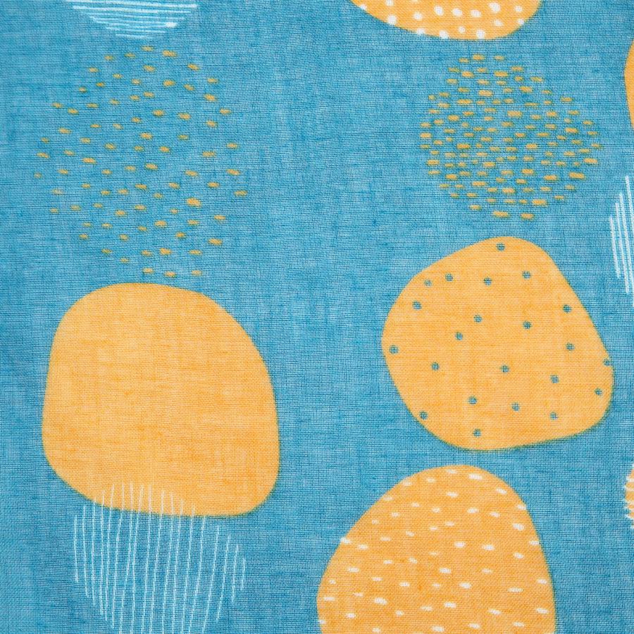 Light weight Scarf With A Sketched Spots Design - Teal