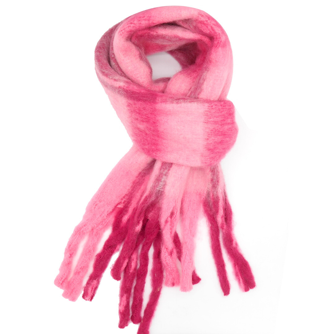 Winter Scarf Bright Checks - Pink