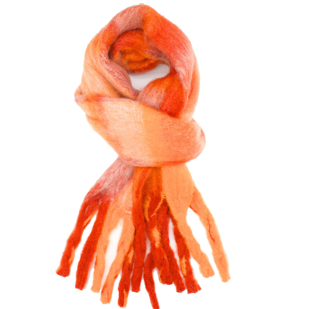 Winter Scarf Bright Checks - Orange
