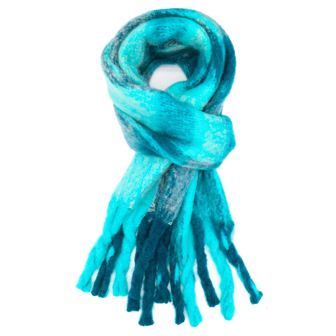 Winter Scarf Bright Checks - Teal