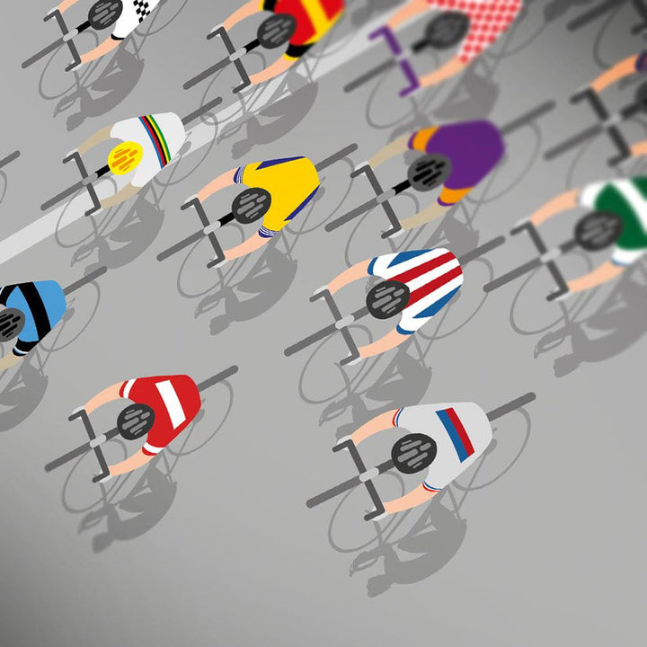 Shirts of the Peloton (L) - A3 Poster Print