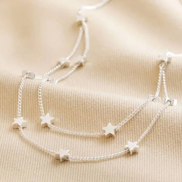 Double Chain and Star Charm Necklace