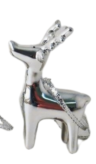 Silver Reindeer Tree Decoration