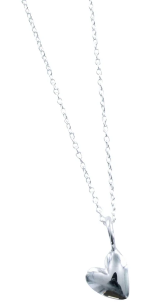 Devotion Heart  Necklace - Silver