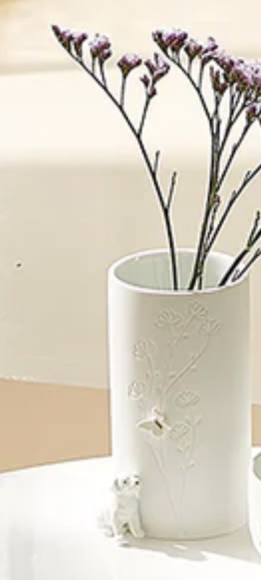 Sitting Dog Porcelain Vase