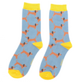 Ladies Bamboo Socks - Sausage Dogs Denim