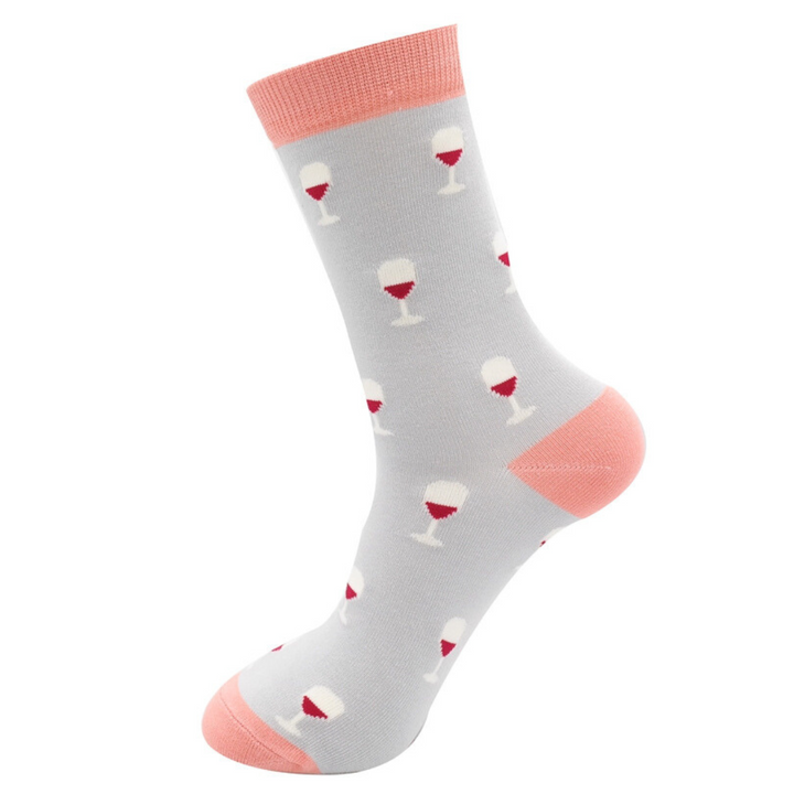 Ladies Bamboo Socks - Wine Glass