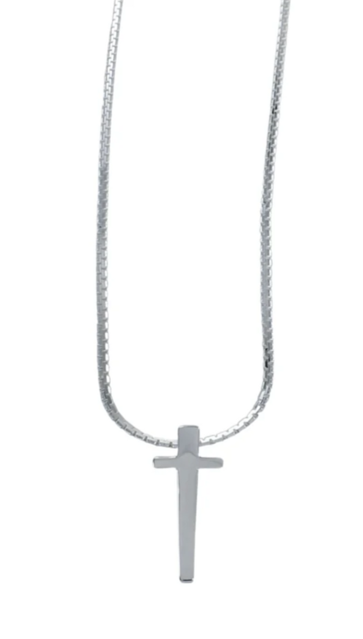 Cross Pendant Necklace - Snakey Chain