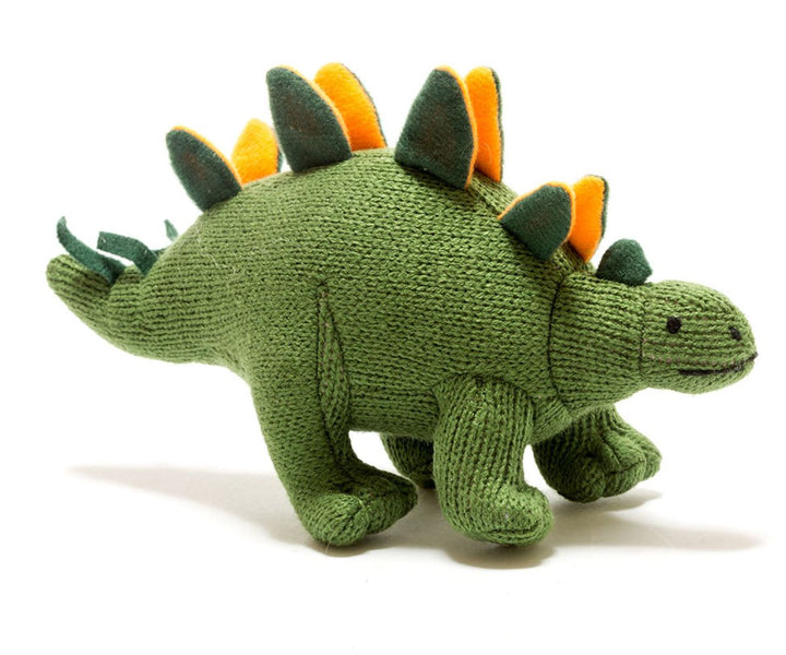 Stegosaurus Baby Rattle - Green/Orange