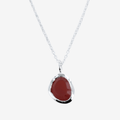 Red Onyx Stone Sterling Silver Pendant Necklace