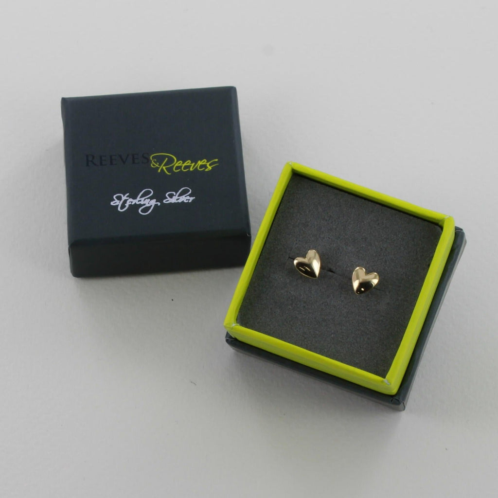 Devotion Heart Stud Earrings - Gold Plated